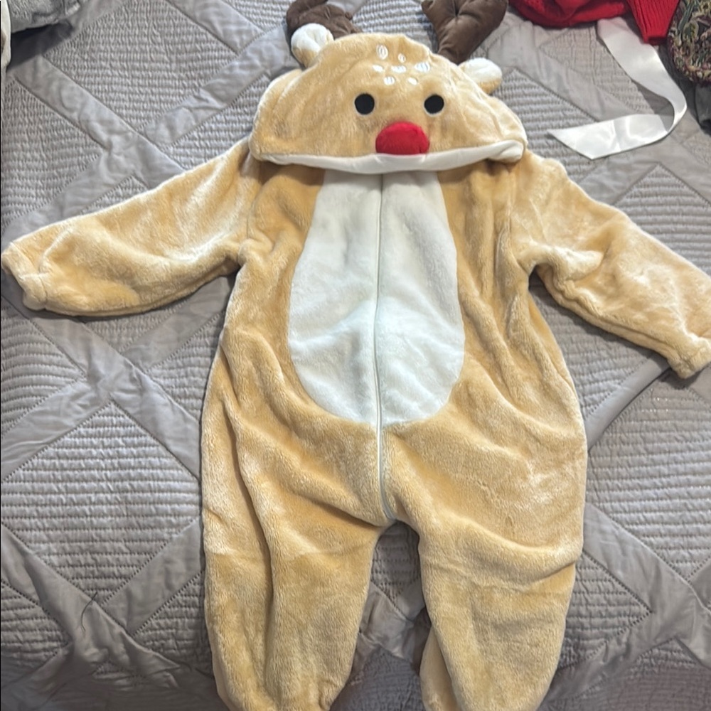 Cozy Tan Reindeer Kids One piece costume